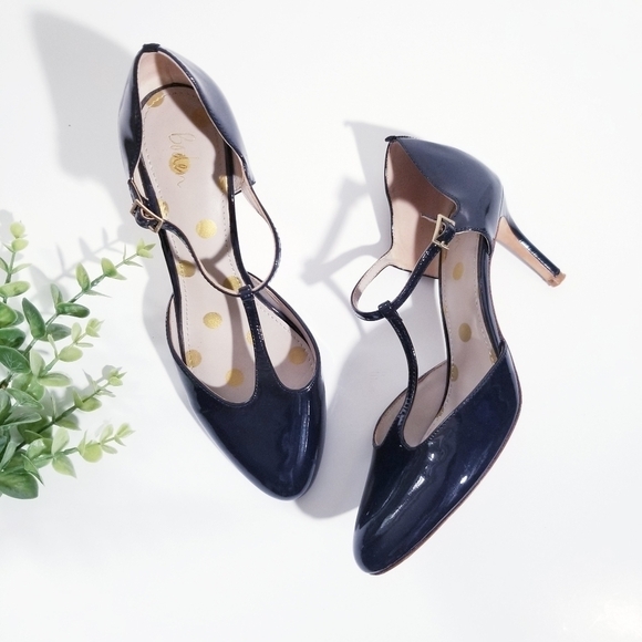 BODEN Whitney Mid Heels Dark Navy Patent Leather 41 Size 11 - Picture 1 of 16
